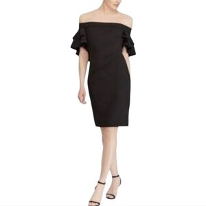 LRL Off-the-shoulder Black LBD with Large Ruffle Over Shoulders/Back 12 Cocktail